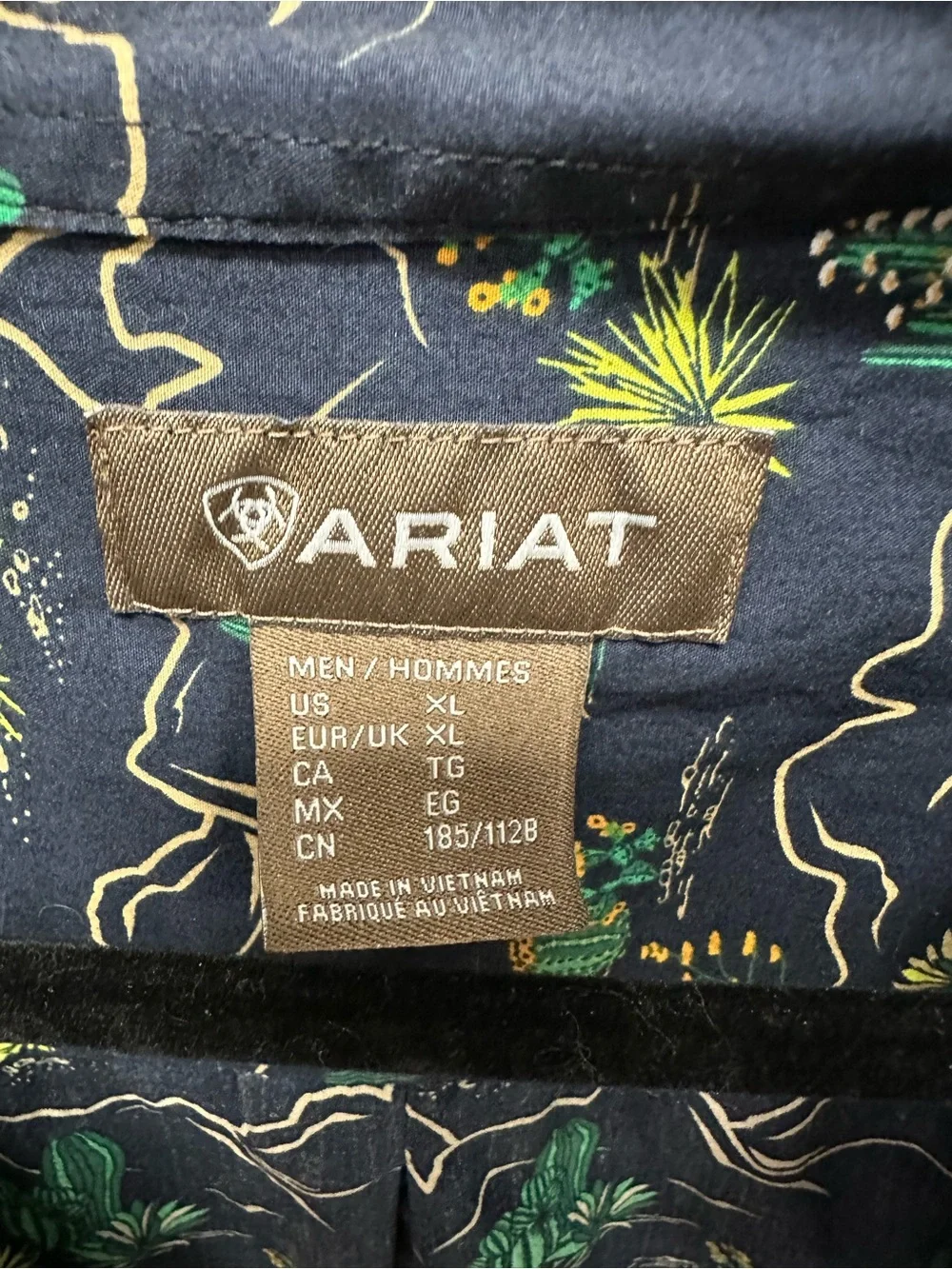 ARIAT MEN'S BECKETT ALL-OVER DESERT PRINT BUTTON-DOWN WESTERN SHIRT XL